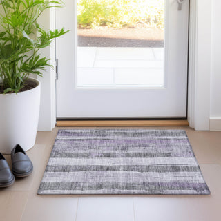 Piper Looms Chantille Stripes ACN1874 Lavender Machine Washable Area Rug Scatter Lifestyle Image Feature