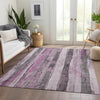 Piper Looms Chantille Stripes ACN1874 Pink Machine Washable Area Rug Lifestyle Image Feature