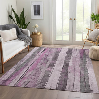 Piper Looms Chantille Stripes ACN1874 Pink Machine Washable Area Rug Lifestyle Image Feature