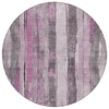 Piper Looms Chantille Stripes ACN1874 Pink Machine Washable Area Rug Round Main Image