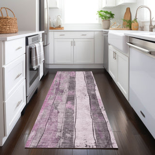 Piper Looms Chantille Stripes ACN1874 Pink Machine Washable Area Rug Runner Lifestyle Image Feature