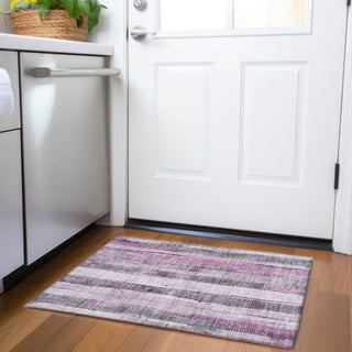 Piper Looms Chantille Stripes ACN1874 Pink Machine Washable Area Rug Scatter Lifestyle Image Feature