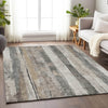 Piper Looms Chantille Stripes ACN1874 Putty Machine Washable Area Rug Lifestyle Image Feature