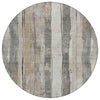 Piper Looms Chantille Stripes ACN1874 Putty Machine Washable Area Rug Round Main Image