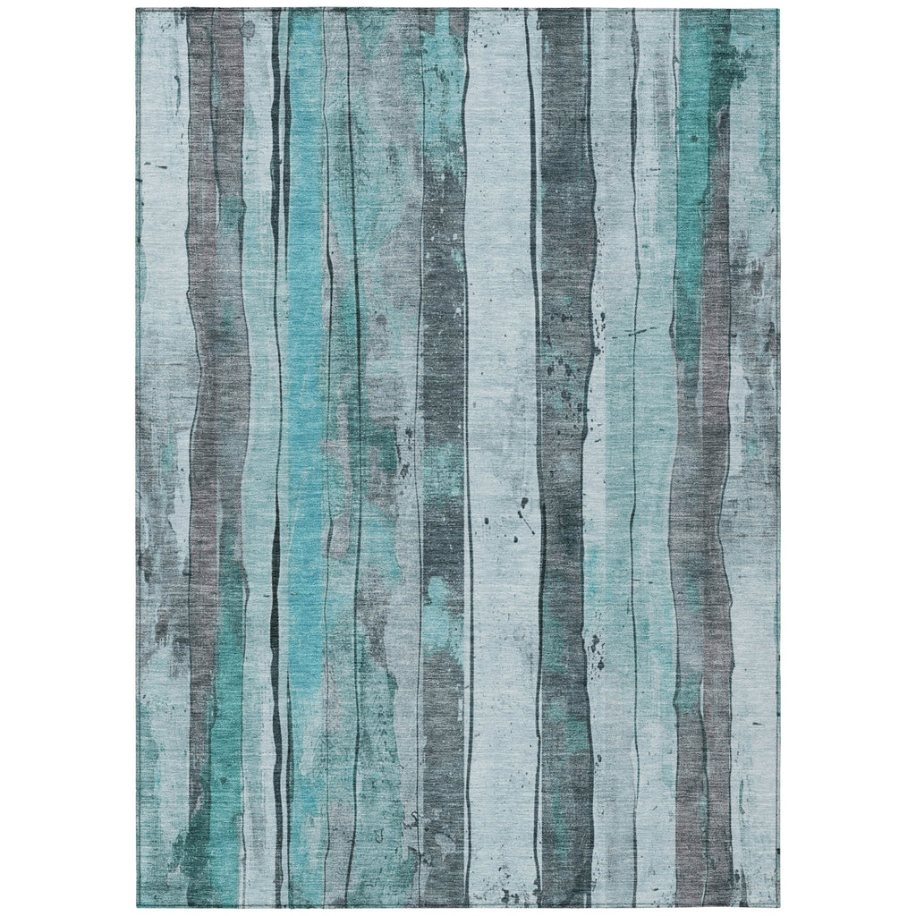 Piper Looms Chantille Stripes ACN1874 Teal Machine Washable Area Rug main image