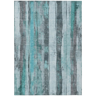 Piper Looms Chantille Stripes ACN1874 Teal Machine Washable Area Rug main image