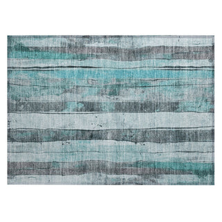 Piper Looms Chantille Stripes ACN1874 Teal Machine Washable Area Rug Scatter Main Image