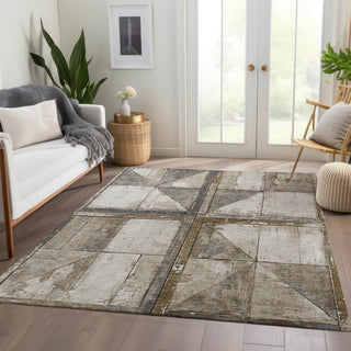 Piper Looms Chantille Geometric ACN1875 Beige Machine Washable Area Rug Lifestyle Image Feature