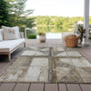 Piper Looms Chantille Geometric ACN1875 Beige Machine Washable Area Rug Outdoor Lifestyle Image Feature