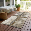 Piper Looms Chantille Geometric ACN1875 Beige Machine Washable Area Rug Runner Outdoor Lifestyle Image Feature