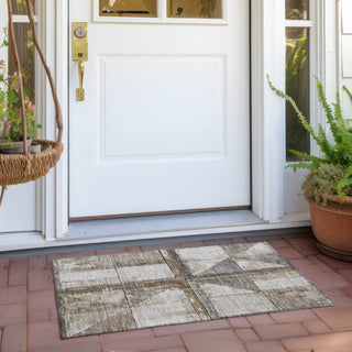 Piper Looms Chantille Geometric ACN1875 Beige Machine Washable Area Rug Scatter Outdoor Lifestyle Image Feature