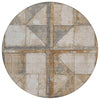 Piper Looms Chantille Geometric ACN1875 Copper Machine Washable Area Rug Round Main Image