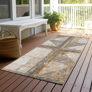 Piper Looms Chantille Geometric ACN1875 Copper Machine Washable Area Rug Runner Outdoor Lifestyle Image Feature