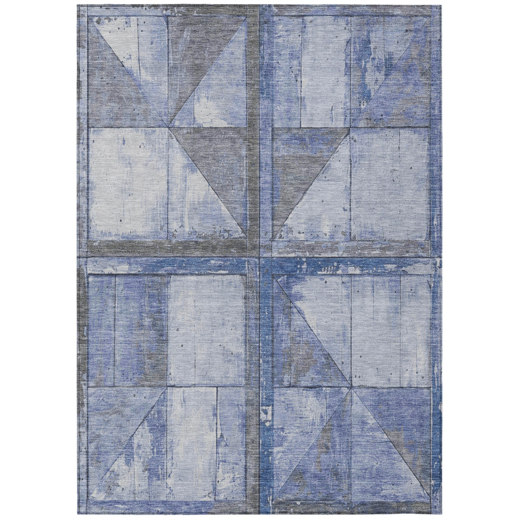 Piper Looms Chantille Geometric ACN1875 Denim Machine Washable Area Rug main image