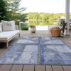 Piper Looms Chantille Geometric ACN1875 Denim Machine Washable Area Rug Outdoor Lifestyle Image Feature