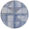 Piper Looms Chantille Geometric ACN1875 Denim Machine Washable Area Rug Round Main Image