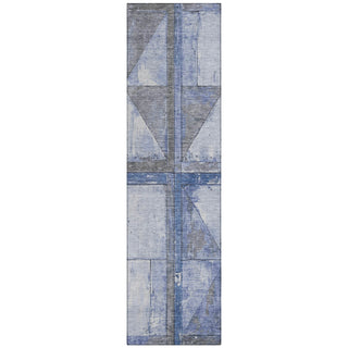 Piper Looms Chantille Geometric ACN1875 Denim Machine Washable Area Rug Runner Main Image