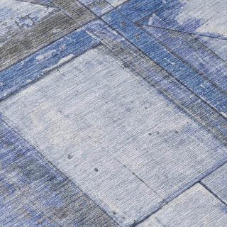 Piper Looms Chantille Geometric ACN1875 Denim Machine Washable Area Rug Swatch Image