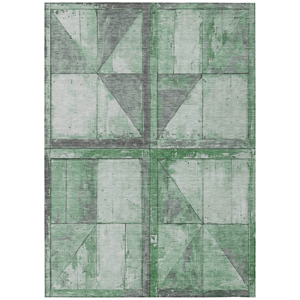Piper Looms Chantille Geometric ACN1875 Green Machine Washable Area Rug main image