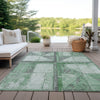 Piper Looms Chantille Geometric ACN1875 Green Machine Washable Area Rug Outdoor Lifestyle Image Feature