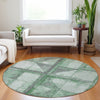 Piper Looms Chantille Geometric ACN1875 Green Machine Washable Area Rug Round Lifestyle Image Feature
