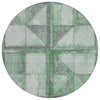 Piper Looms Chantille Geometric ACN1875 Green Machine Washable Area Rug Round Main Image