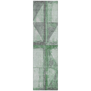 Piper Looms Chantille Geometric ACN1875 Green Machine Washable Area Rug Runner Main Image