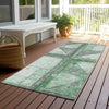 Piper Looms Chantille Geometric ACN1875 Green Machine Washable Area Rug Runner Outdoor Lifestyle Image Feature