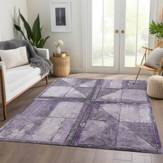 Piper Looms Chantille Geometric ACN1875 Purple Machine Washable Area Rug Lifestyle Image Feature