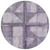 Piper Looms Chantille Geometric ACN1875 Purple Machine Washable Area Rug Round Main Image