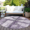 Piper Looms Chantille Geometric ACN1875 Purple Machine Washable Area Rug Round Outdoor Lifestyle Image Feature