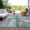 Piper Looms Chantille Geometric ACN1875 Sage Machine Washable Area Rug Outdoor Lifestyle Image Feature