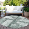 Piper Looms Chantille Geometric ACN1875 Sage Machine Washable Area Rug Round Outdoor Lifestyle Image Feature