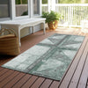 Piper Looms Chantille Geometric ACN1875 Sage Machine Washable Area Rug Runner Outdoor Lifestyle Image Feature
