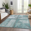 Piper Looms Chantille Geometric ACN1875 Teal Machine Washable Area Rug Lifestyle Image Feature