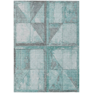 Piper Looms Chantille Geometric ACN1875 Teal Machine Washable Area Rug main image