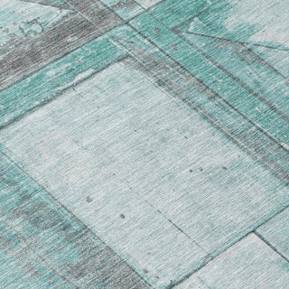 Piper Looms Chantille Geometric ACN1875 Teal Machine Washable Area Rug Swatch Image