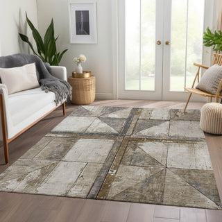 Piper Looms Chantille Geometric ACN1876 Beige Machine Washable Area Rug Lifestyle Image Feature