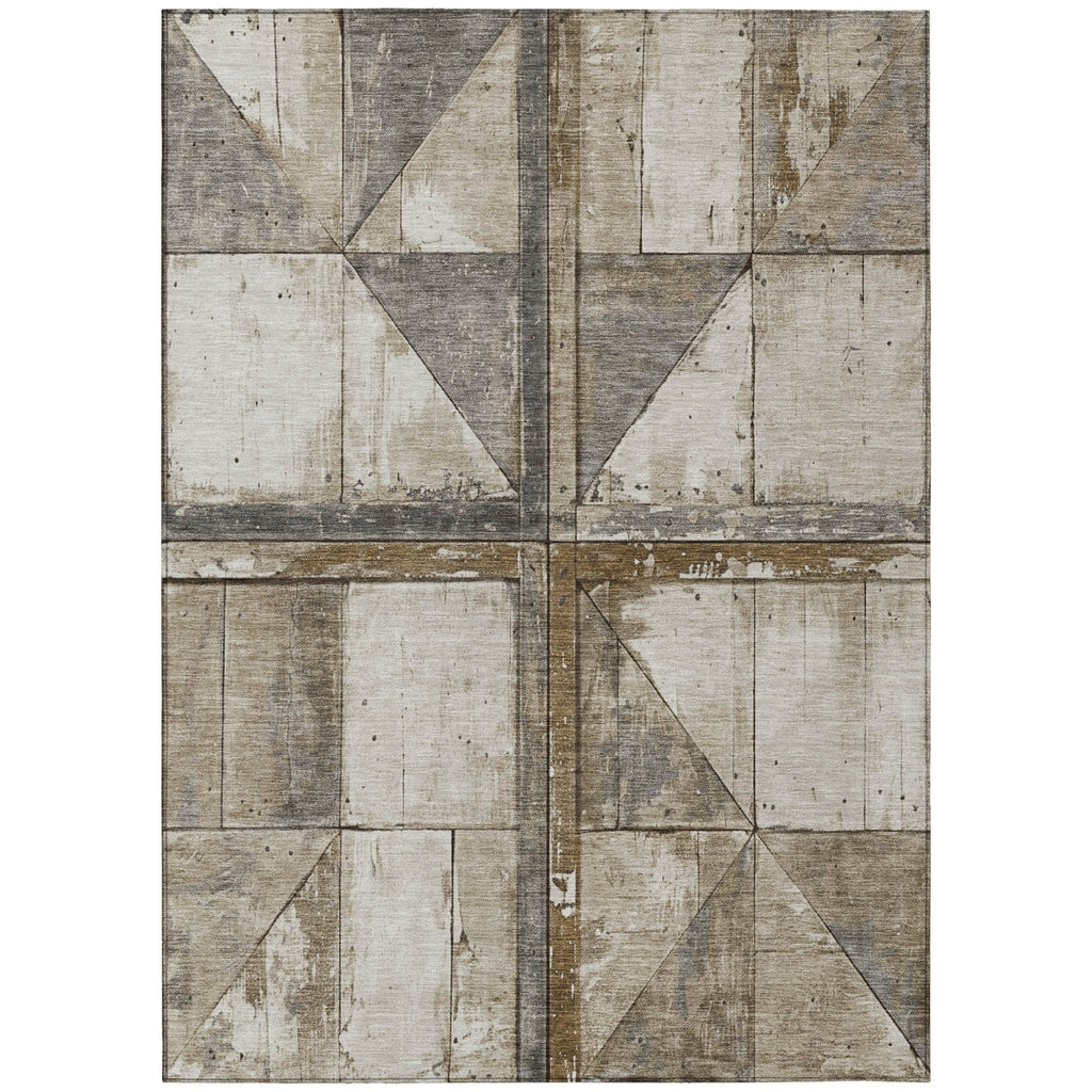 Piper Looms Chantille Geometric ACN1876 Beige Machine Washable Area Rug main image