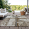 Piper Looms Chantille Geometric ACN1876 Beige Machine Washable Area Rug Outdoor Lifestyle Image Feature