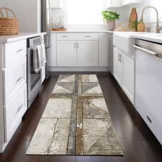 Piper Looms Chantille Geometric ACN1876 Beige Machine Washable Area Rug Runner Lifestyle Image Feature