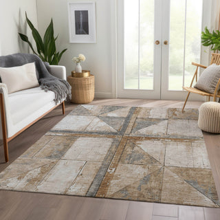 Piper Looms Chantille Geometric ACN1876 Copper Machine Washable Area Rug Lifestyle Image Feature