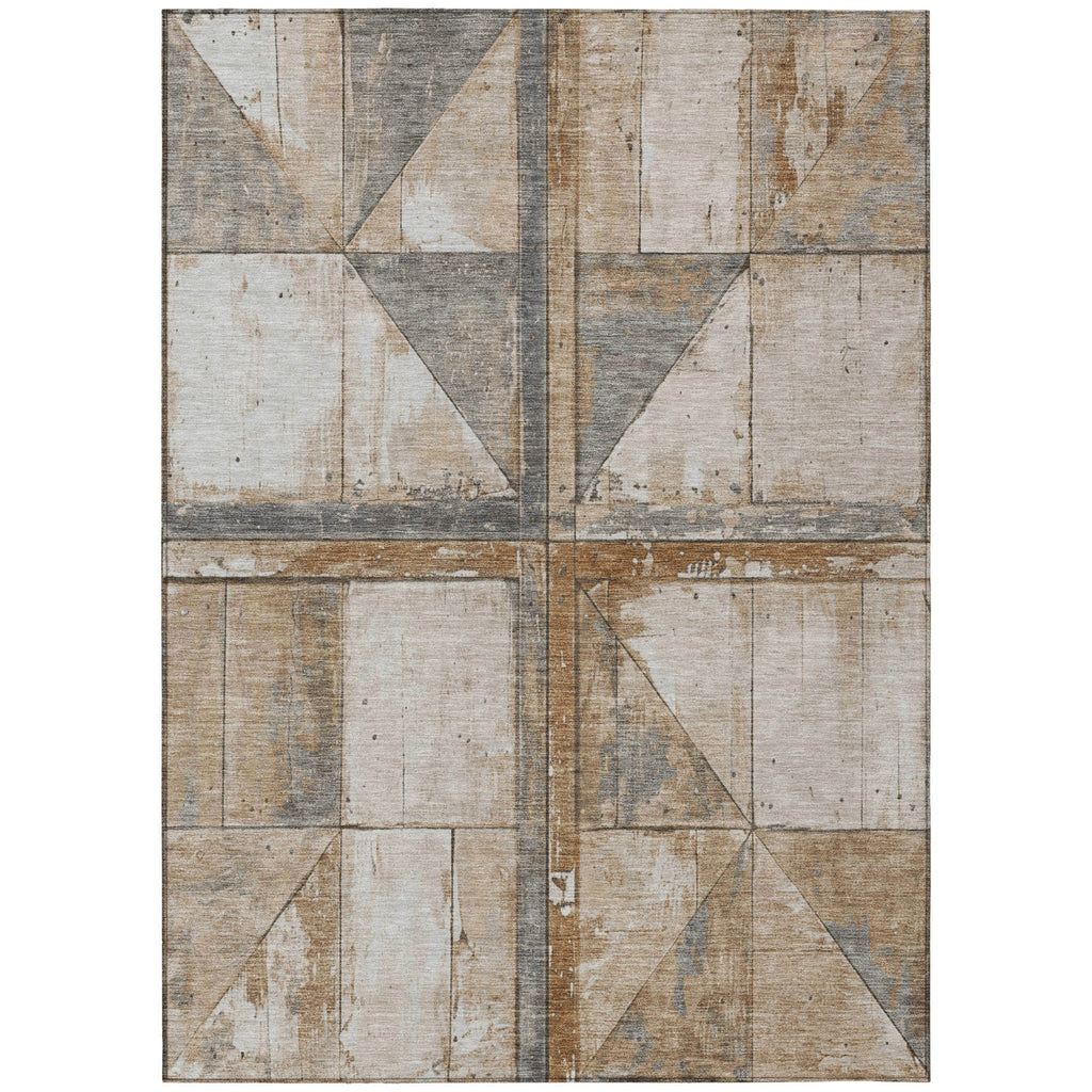 Piper Looms Chantille Geometric ACN1876 Copper Machine Washable Area Rug main image