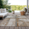 Piper Looms Chantille Geometric ACN1876 Copper Machine Washable Area Rug Outdoor Lifestyle Image Feature