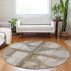 Piper Looms Chantille Geometric ACN1876 Copper Machine Washable Area Rug Round Lifestyle Image Feature