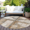 Piper Looms Chantille Geometric ACN1876 Copper Machine Washable Area Rug Round Outdoor Lifestyle Image Feature