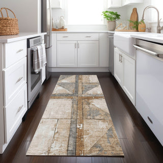 Piper Looms Chantille Geometric ACN1876 Copper Machine Washable Area Rug Runner Lifestyle Image Feature