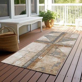 Piper Looms Chantille Geometric ACN1876 Copper Machine Washable Area Rug Runner Outdoor Lifestyle Image Feature