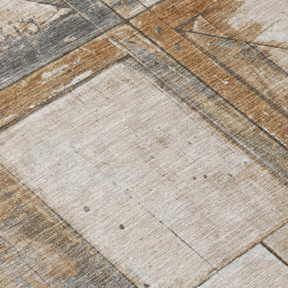 Piper Looms Chantille Geometric ACN1876 Copper Machine Washable Area Rug Swatch Image