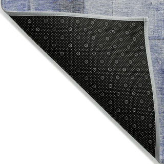 Piper Looms Chantille Geometric ACN1876 Denim Machine Washable Area Rug Backing Image